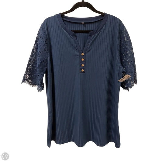 Top Short Sleeve By Clothes Mentor In Navy, Size: 1x