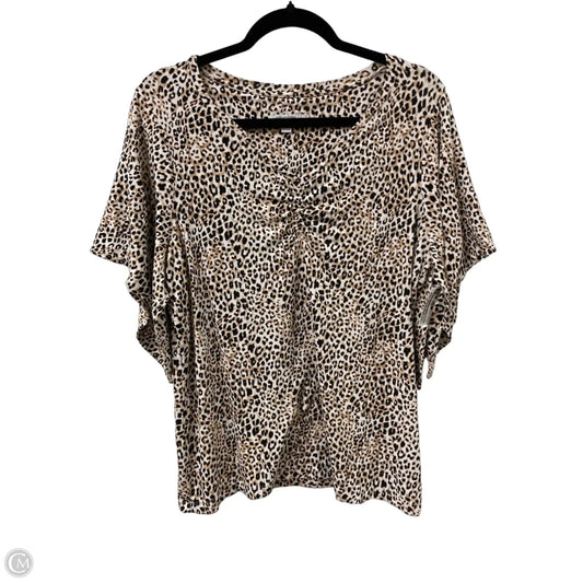 Top Short Sleeve By Chicos In Animal Print, Size: L