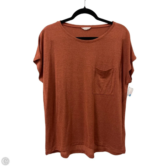 Top Short Sleeve By Caslon In Orange, Size: L