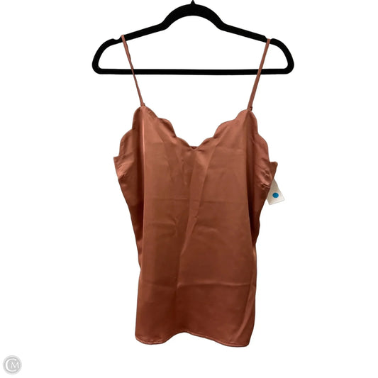 Top Sleeveless By Monteau In Orange, Size: L
