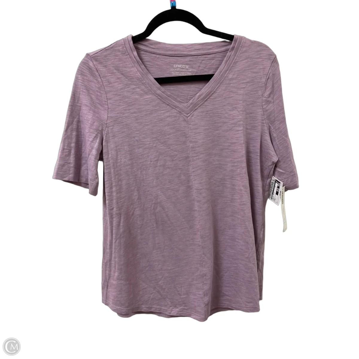Top Short Sleeve Basic By Chicos In Purple, Size: S