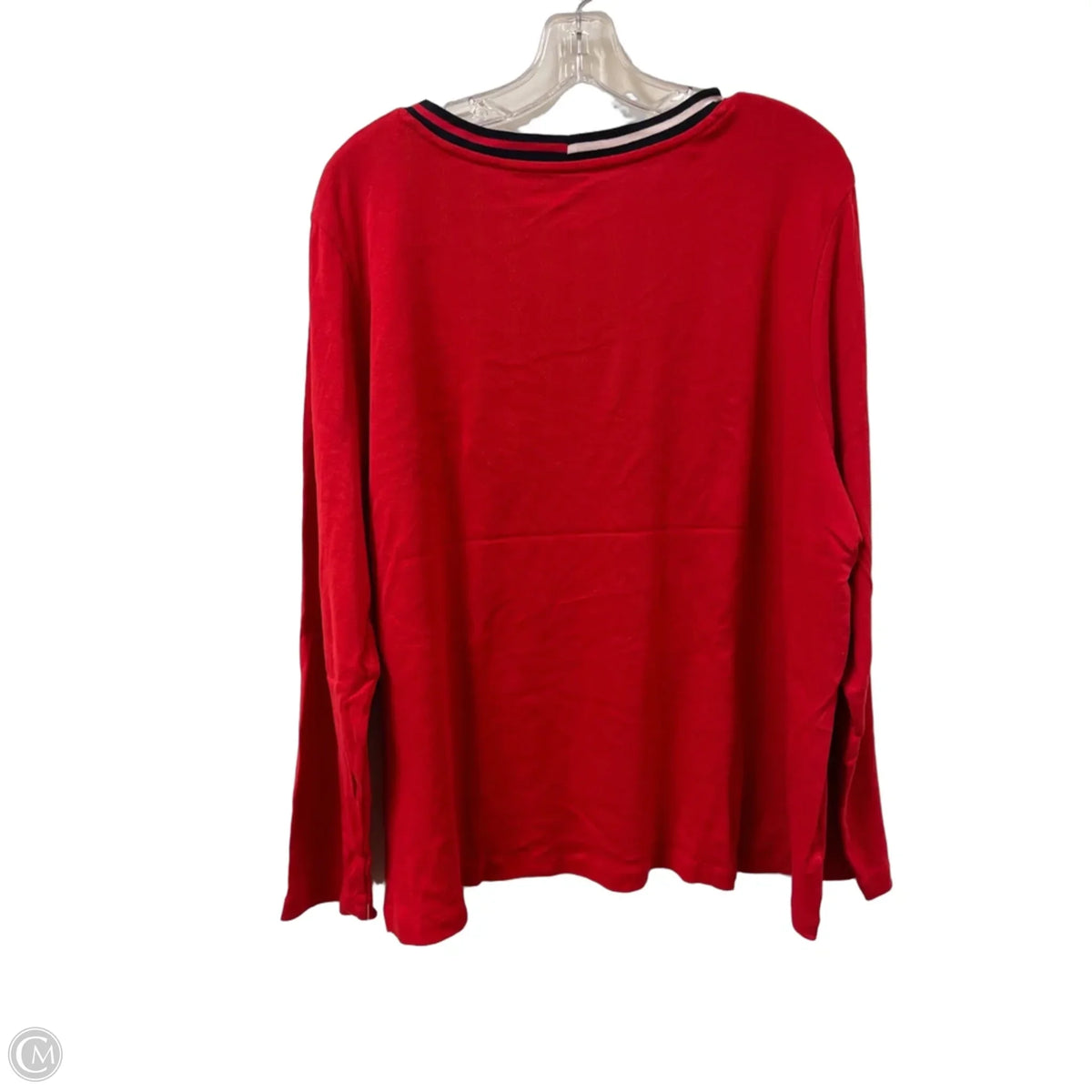 Top Long Sleeve Basic By Tommy Hilfiger In Red, Size: 2x