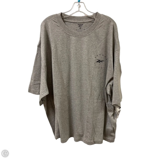 Athletic Top Short Sleeve By Reebok In Grey, Size: 3x