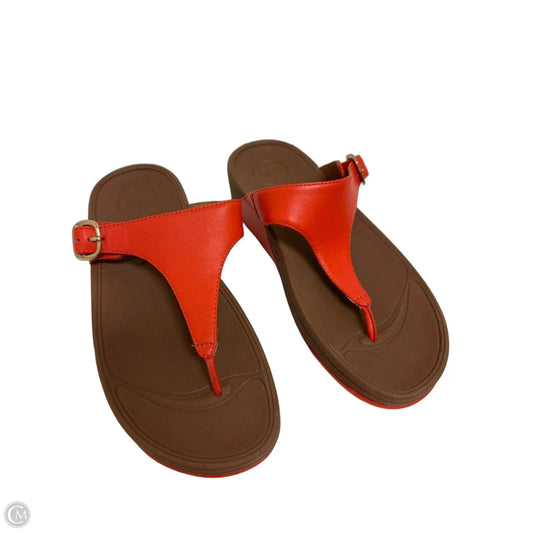 Sandals Flats By Fitflop In Orange, Size: 7