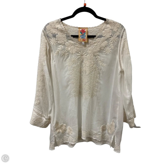 Blouse Designer By Johnny Was In Cream, Size: S
