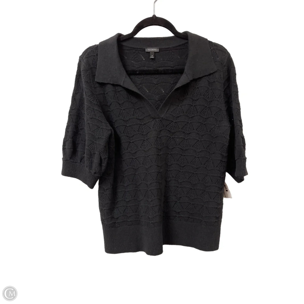 Top Short Sleeve By Talbots In Black, Size: M