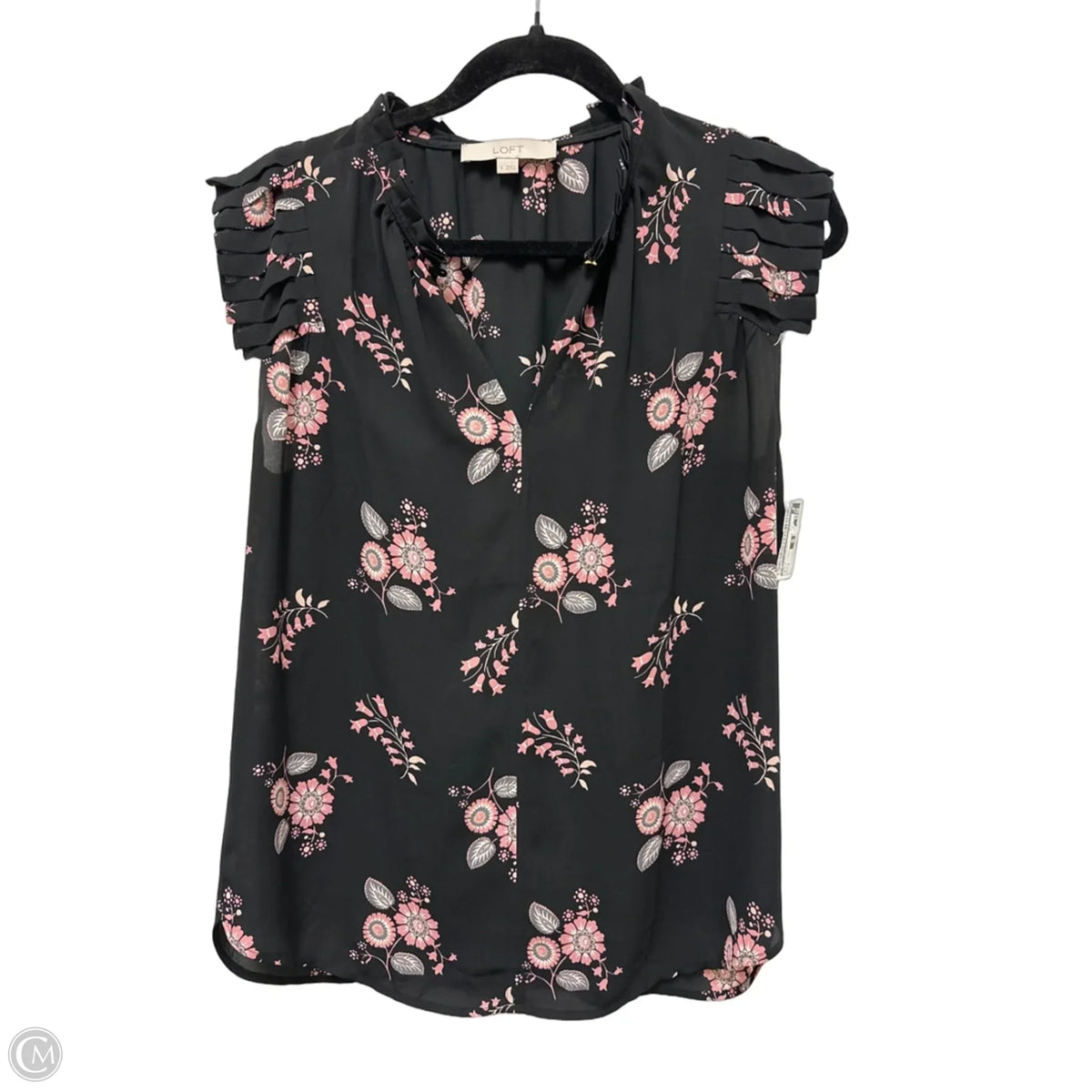 Top Sleeveless By Loft In Black, Size: S
