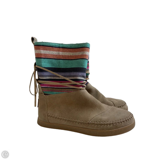 Boots Mid-calf Flats By Toms In Brown, Size: 8