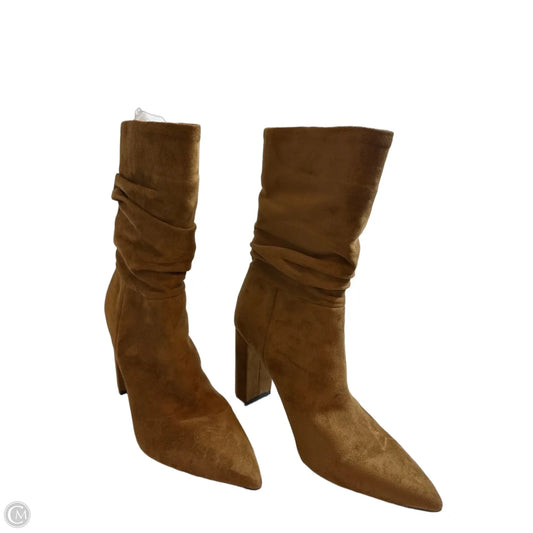 Boots Ankle Heels By Nine West In Brown, Size: 8