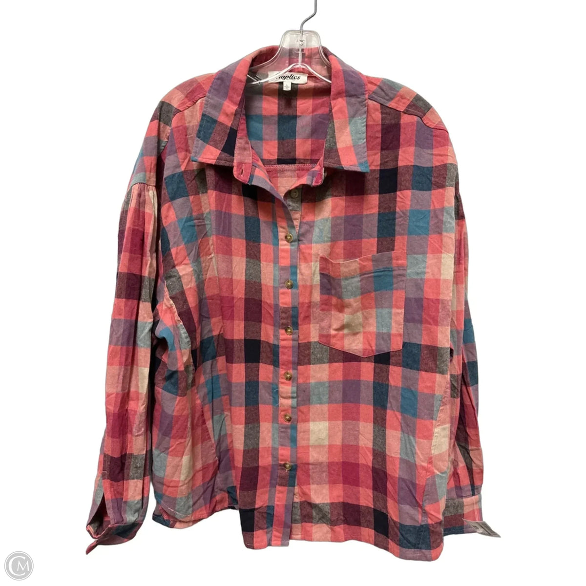 Top Long Sleeve By Haptics In Pink, Size: L