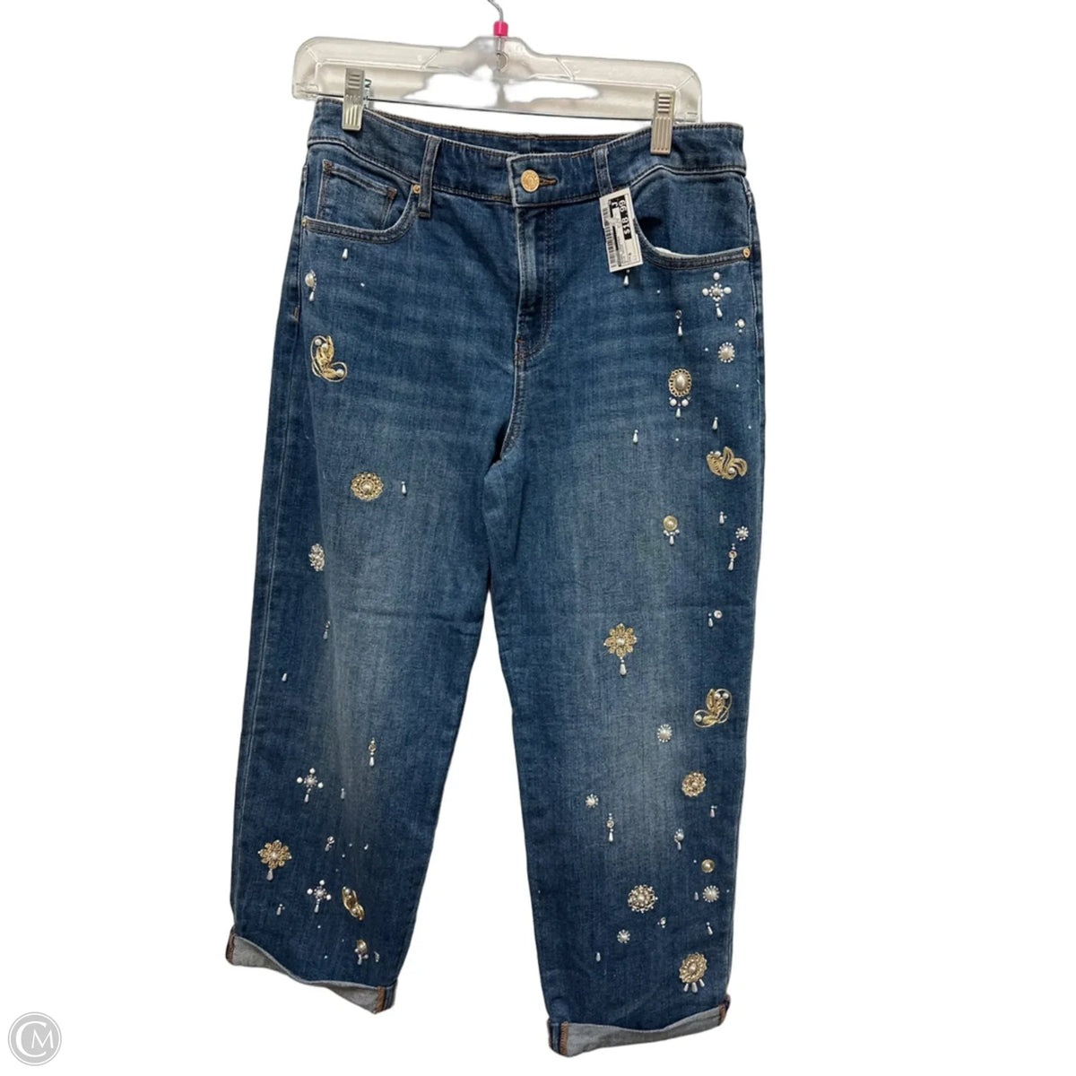 Jeans Cropped By Chicos In Blue Denim, Size: 6