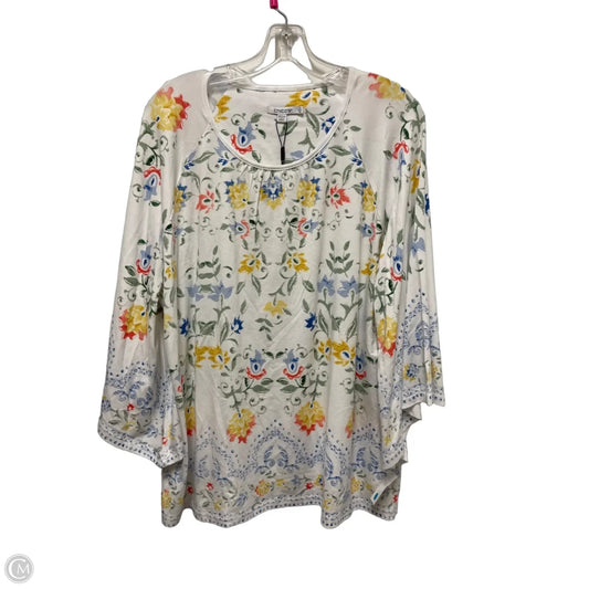 Top Long Sleeve By Chicos In Floral Print, Size: Xl