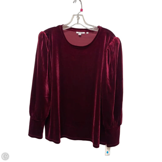 Blouse Long Sleeve By Chicos In Red, Size: Xl