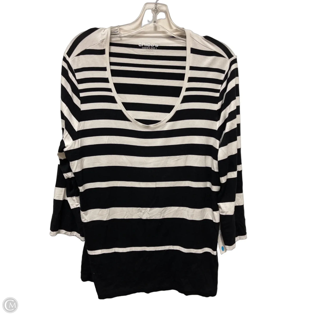 Top Long Sleeve Basic By Chicos In Striped Pattern, Size: Xl