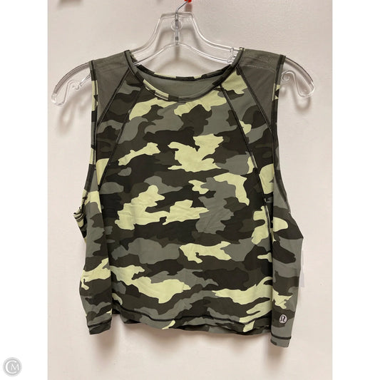 Athletic Tank Top By Lululemon In Camouflage Print, Size: S