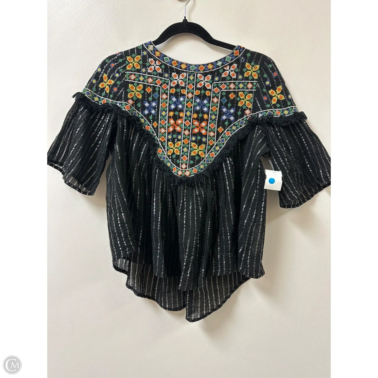 Top Short Sleeve By Zara Women In Black, Size: Xs