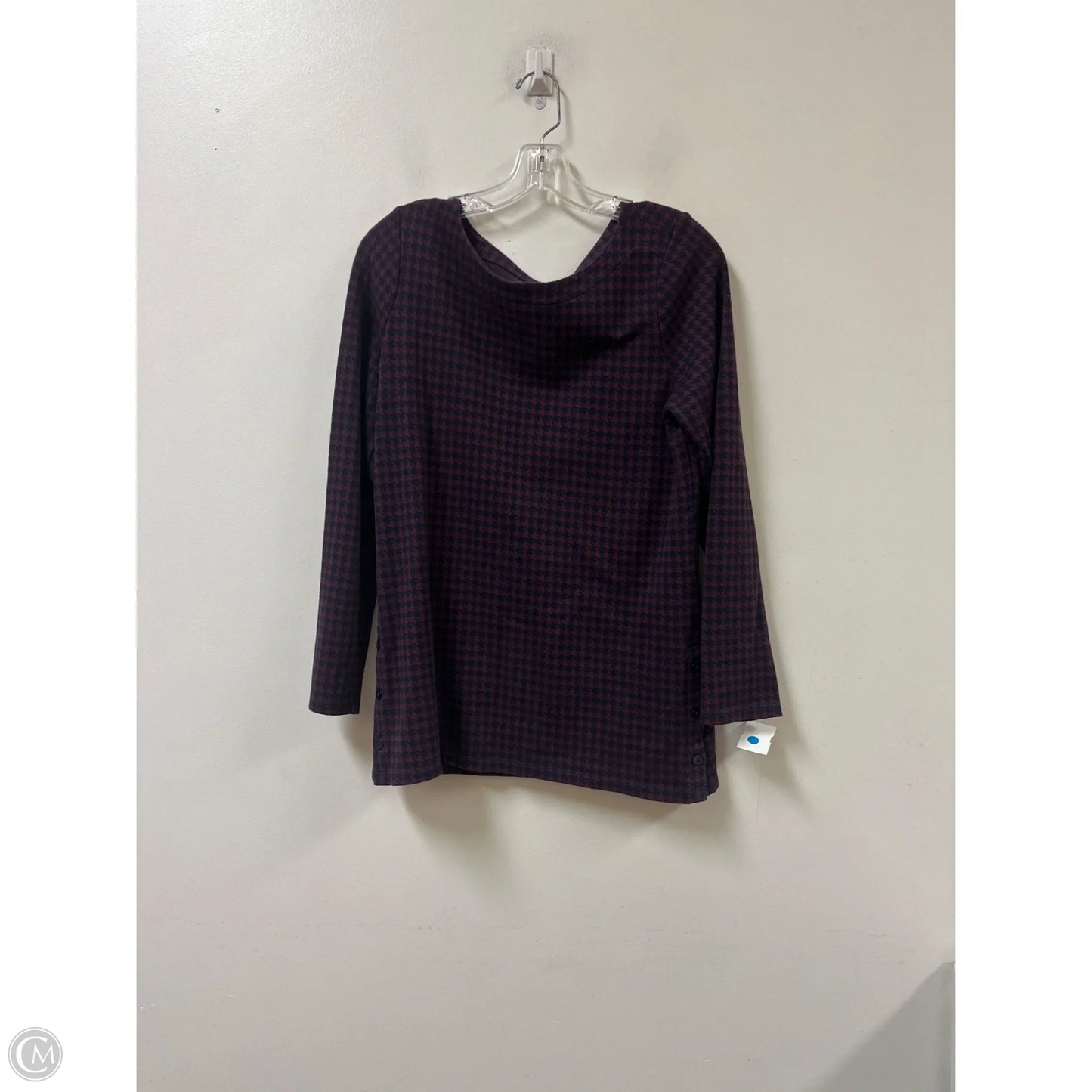 Top Long Sleeve By Talbots In Blue & Red, Size: M