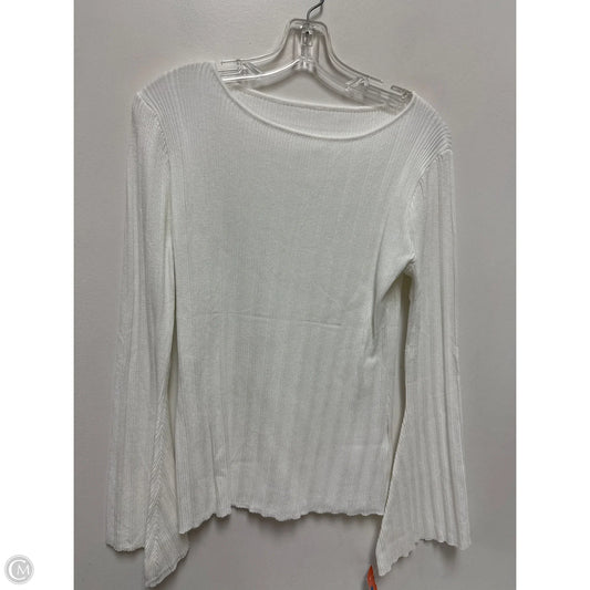 Top Long Sleeve By Clothes Mentor In White, Size: M