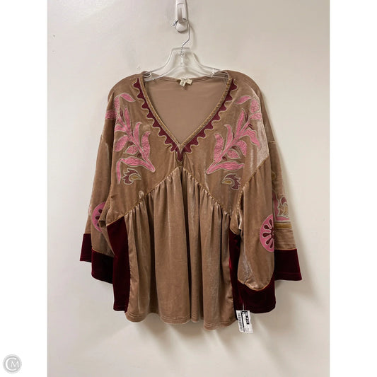 Tunic Long Sleeve By Easel In Brown, Size: M