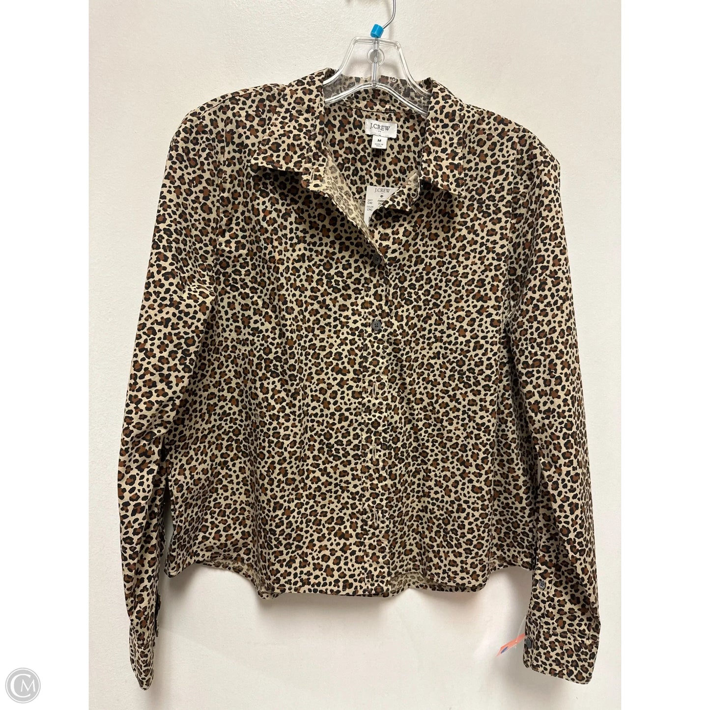 Blouse Long Sleeve By J. Crew In Leopard Print, Size: M