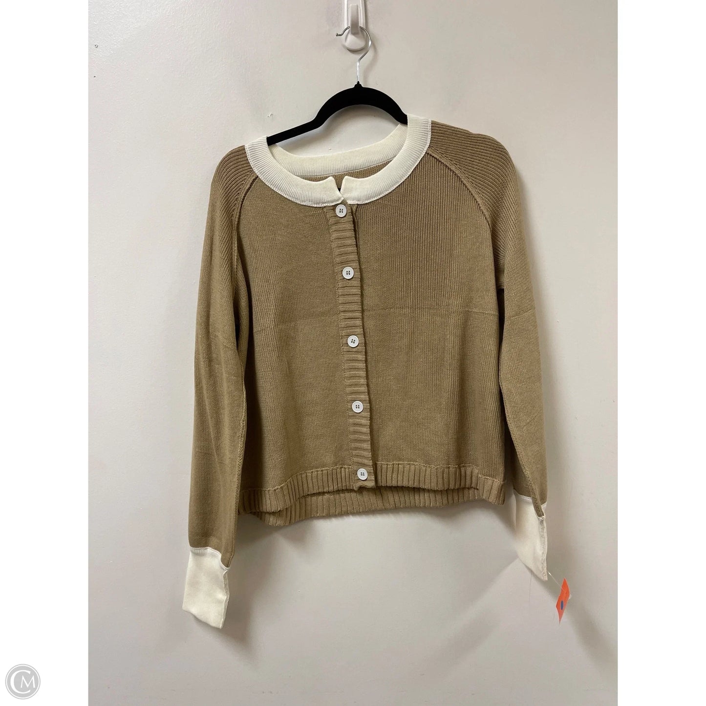 Sweater Cardigan By Clothes Mentor In Tan, Size: M