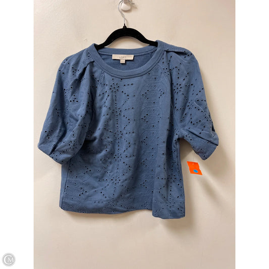 Top Short Sleeve By Loft In Blue, Size: Xs