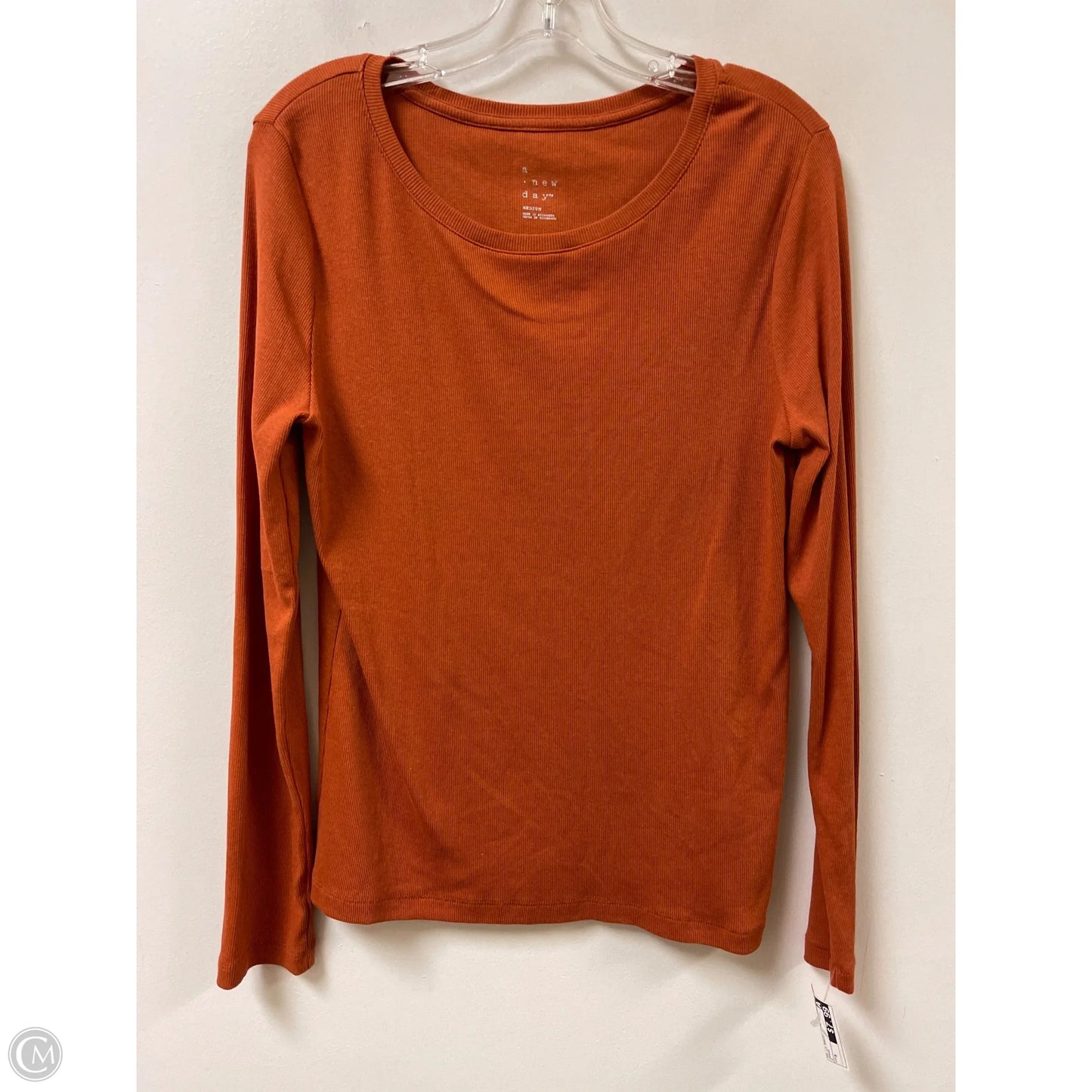 Top Long Sleeve Basic By A New Day In Orange, Size: M