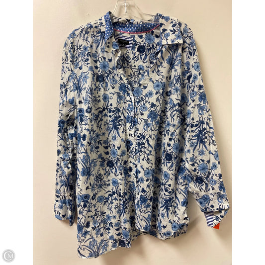 Blouse Long Sleeve By Talbots In Blue, Size: 3x