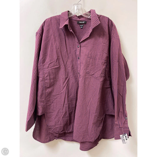 Blouse Long Sleeve By Madewell In Purple, Size: Xl