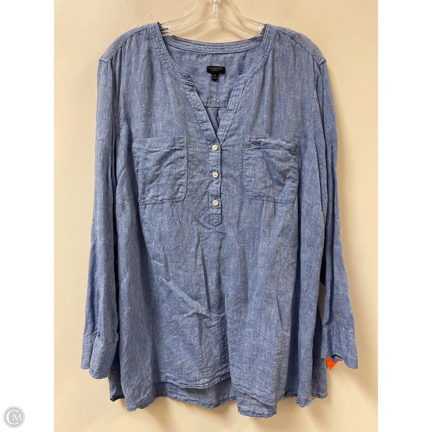 Top Long Sleeve By Talbots In Blue, Size: 3x