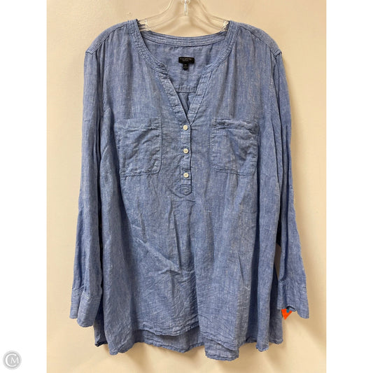 Top Long Sleeve By Talbots In Blue, Size: 3x