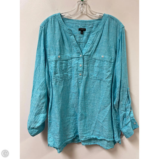 Top Long Sleeve By Talbots In Blue, Size: 3x