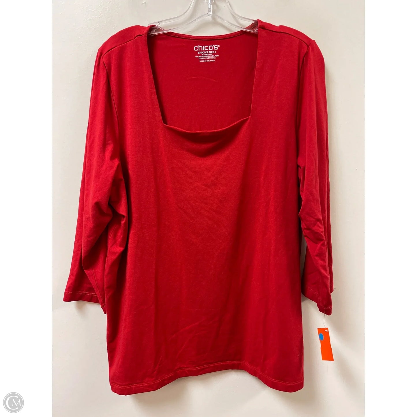 Top Long Sleeve By Chicos In Red, Size: 1x