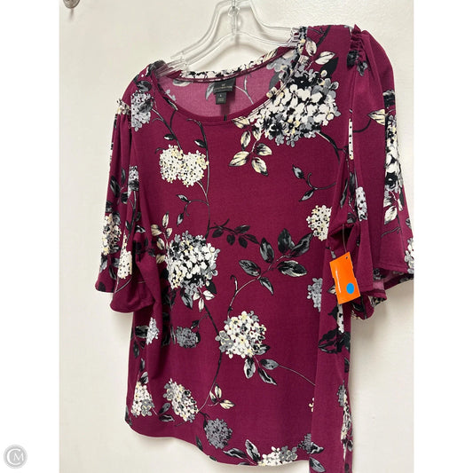 Top Long Sleeve By Worthington In Floral Print, Size: L