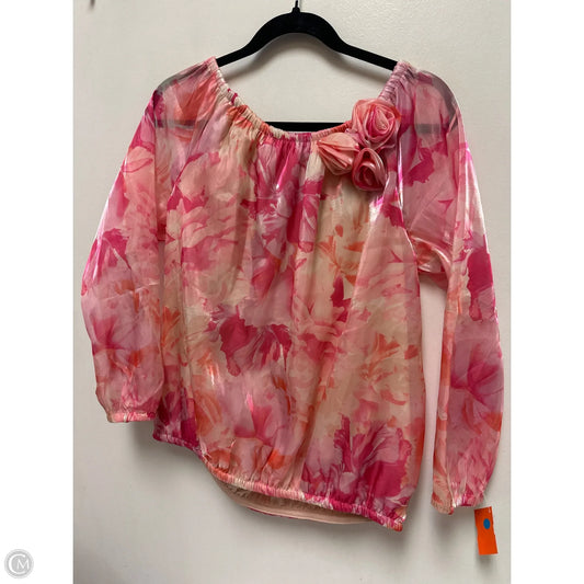Top Long Sleeve By Cece In Pink, Size: L
