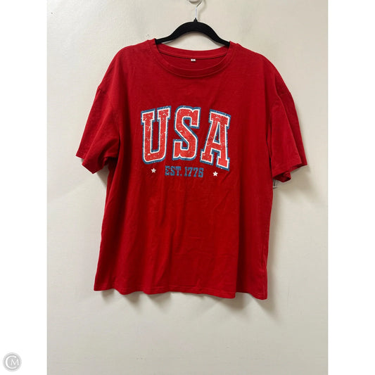 Top Short Sleeve By Clothes Mentor In Red, Size: L