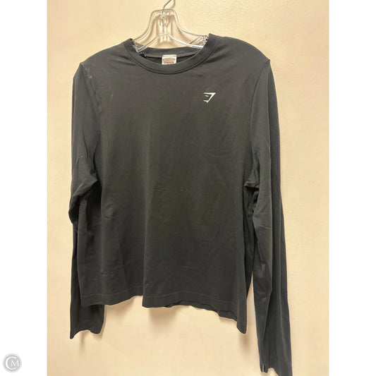 Athletic Top Long Sleeve Collar By Gym Shark In Black, Size: M