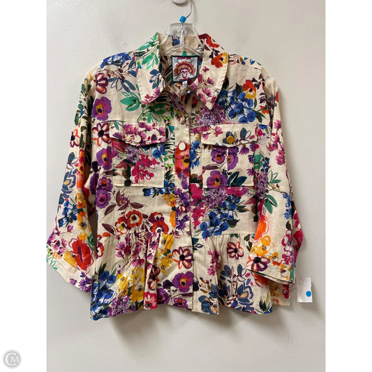 Blouse Long Sleeve By Johnny Was In Floral Print, Size: L