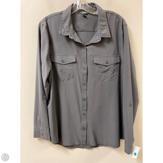 Blouse Long Sleeve By Eddie Bauer In Grey, Size: Xl