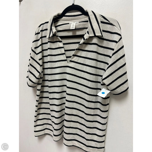 Top Short Sleeve By H&m In Striped Pattern, Size: L