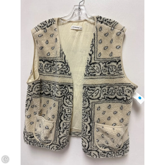 Vest Faux Fur & Sherpa By Clothes Mentor In Black & Cream, Size: L