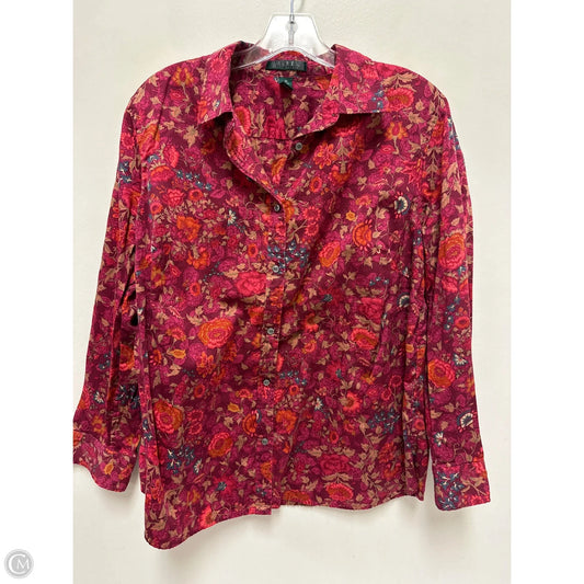 Blouse Long Sleeve By Lauren By Ralph Lauren In Red, Size: 1x