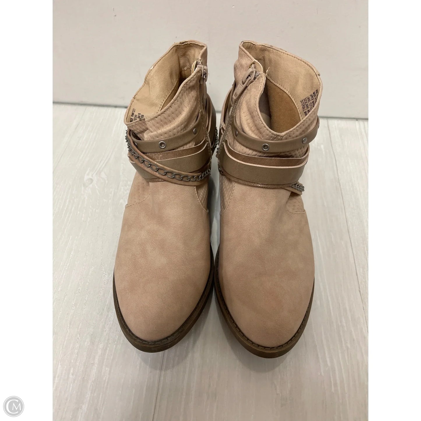 Boots Ankle Heels By So In Tan, Size: 8.5