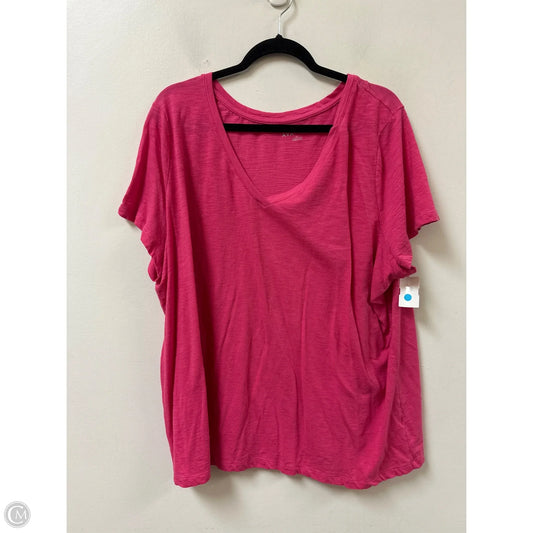 Top Short Sleeve By Ava & Viv In Pink, Size: 3x