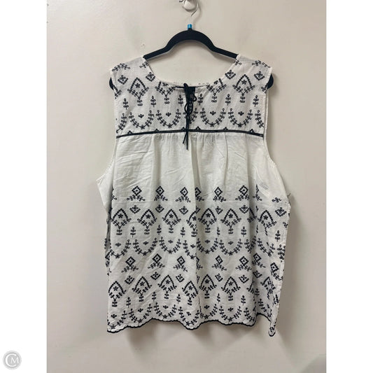 Top Sleeveless By Talbots In White, Size: 3x