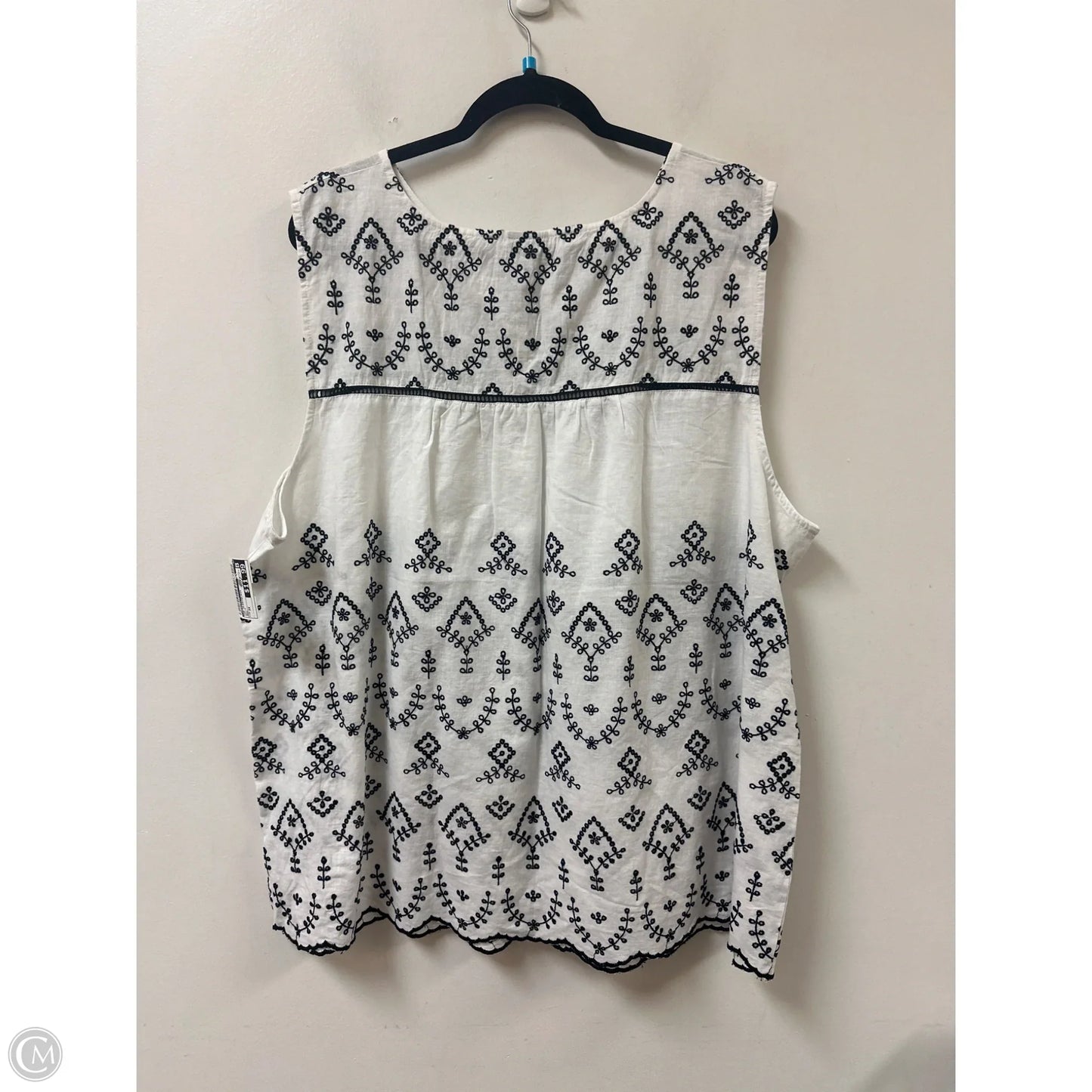 Top Sleeveless By Talbots In White, Size: 3x