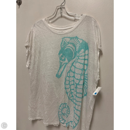 Top Short Sleeve By Talbots In White, Size: 3x