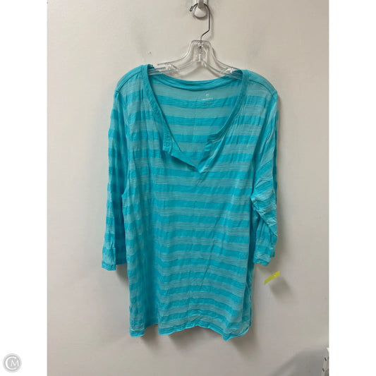 Top Long Sleeve By Talbots In Blue, Size: 3x