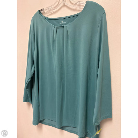 Top Long Sleeve By Talbots In Green, Size: 3x