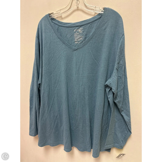 Top Long Sleeve By Terra & Sky In Blue, Size: 3x